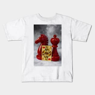 Red Knight And King With Playing Card Kids T-Shirt